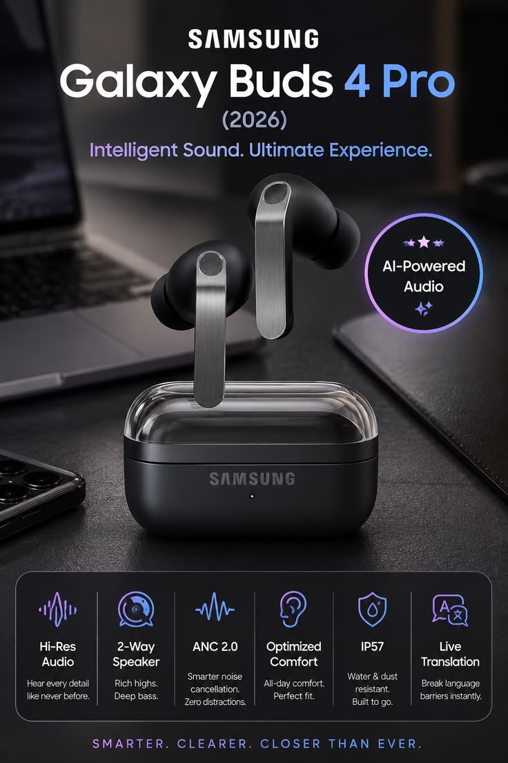 Samsung Galaxy Buds4 Pro SM-R640 Wireless Earphones