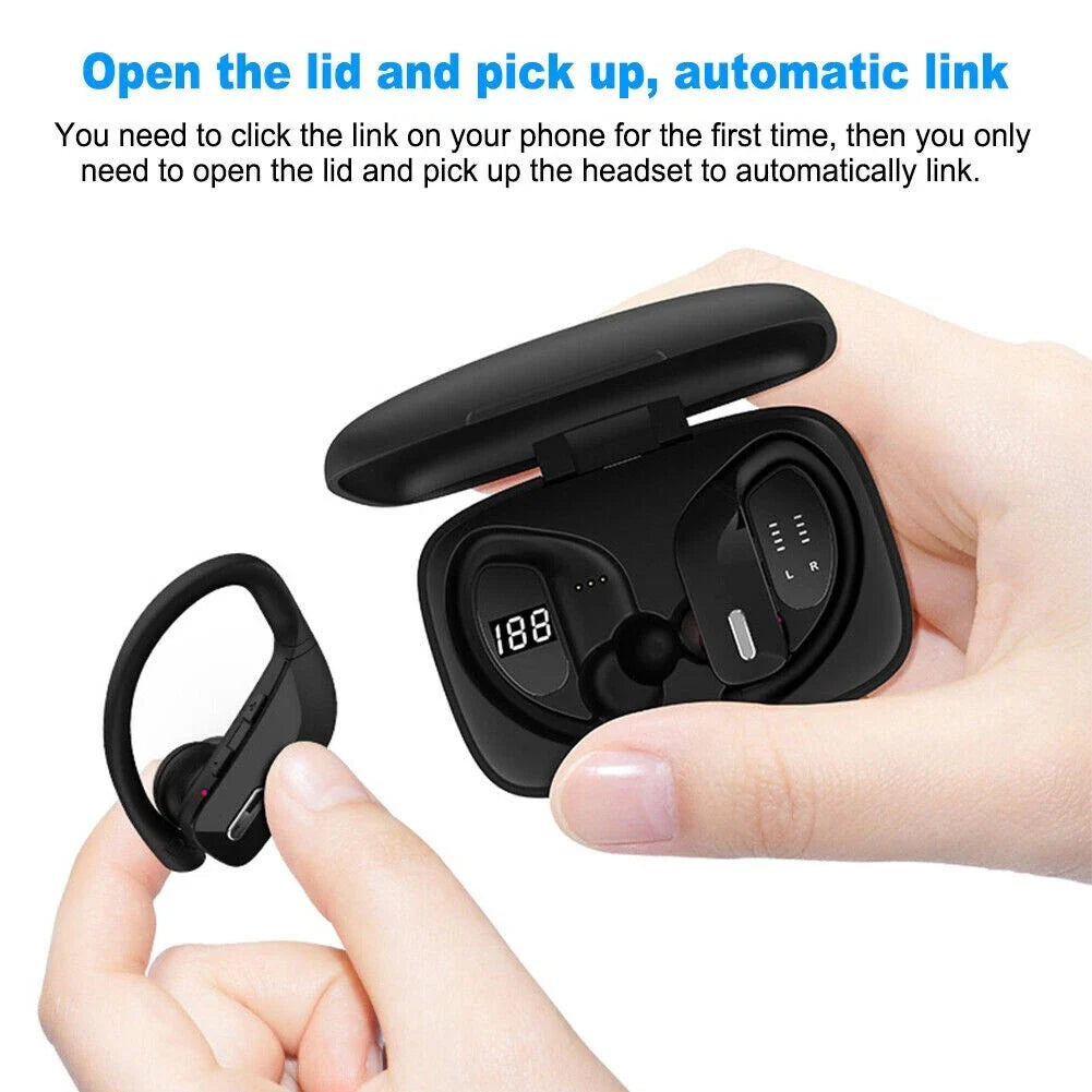 Bluetooth 5.0 TWS Wireless Earbuds Stereo Ear Hook Headset with Built-in Microphone
