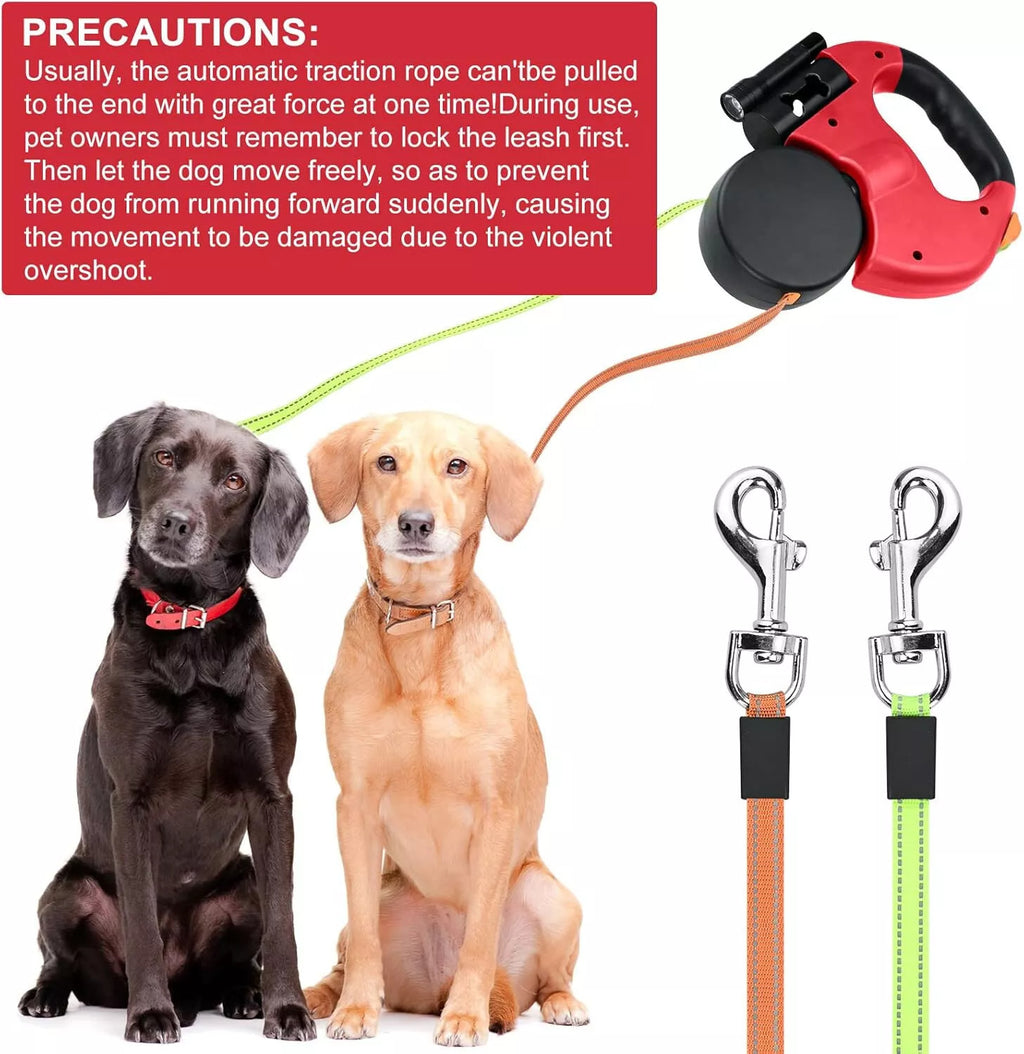Retractable Dog Leash For Small Dogs Reflective Dual Pet Leash