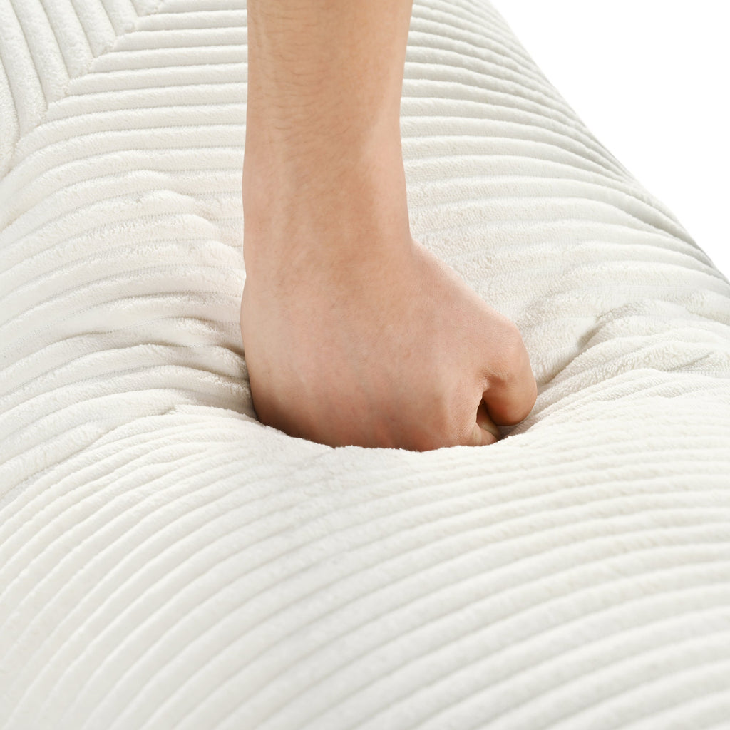 L-Shaped Modular Sofa Bed in Corduroy Fabric, Ideal for Living Rooms