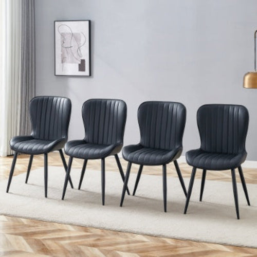 The Black Minimalist Ergonomic Dining Chair Comes In A Pack Of 4, With