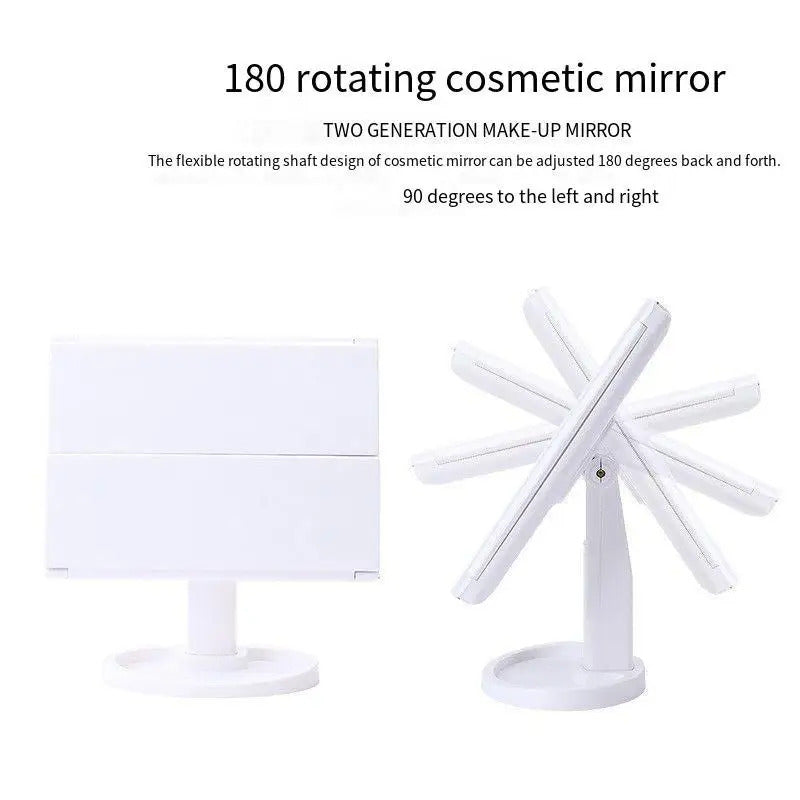 Foldable LED Mirror Illuminated Make Up Mirror Cosmetic Vanity With Light Stand
