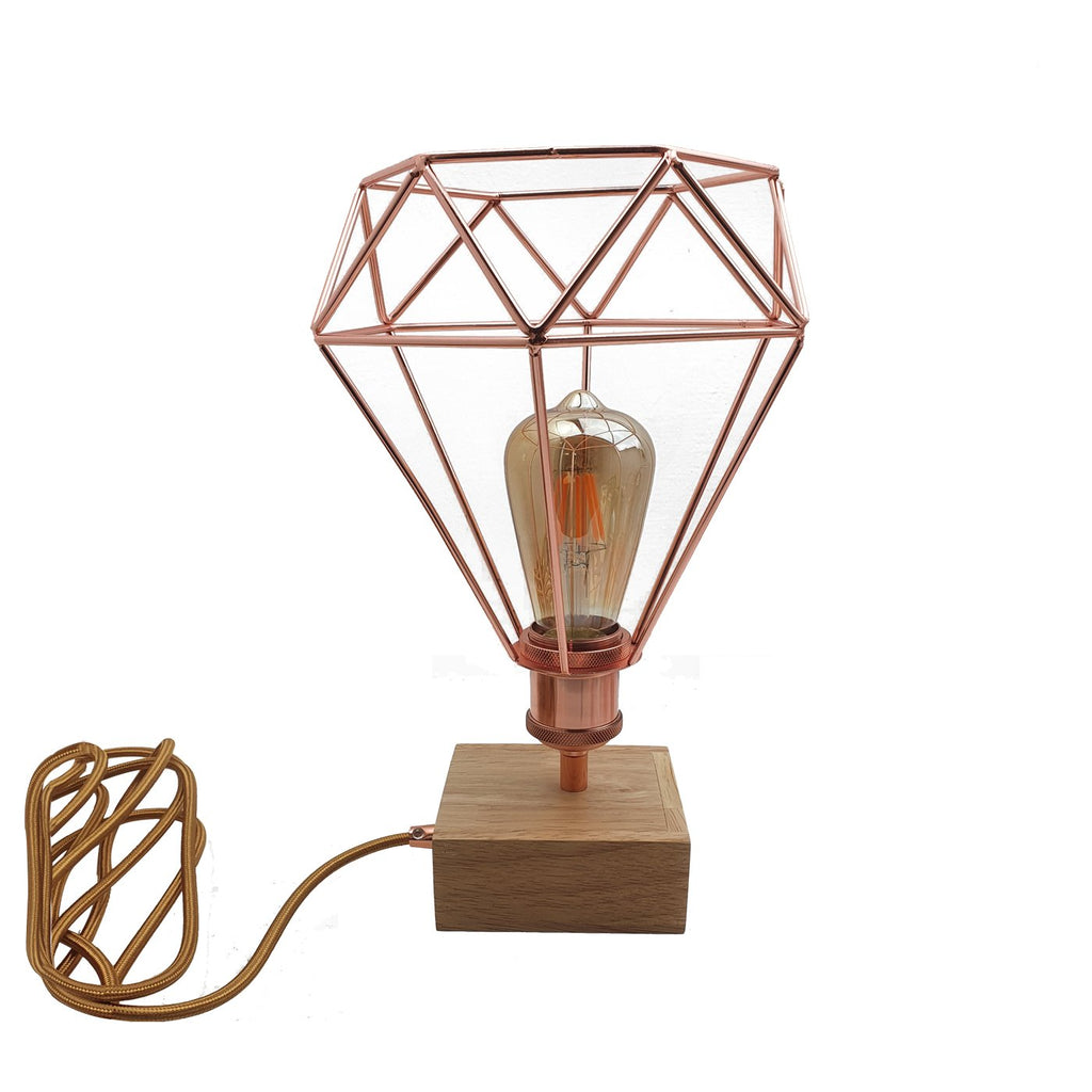 Industrial Bed Side Table Lamp Geometric wire cage Desk Lamp~2500
