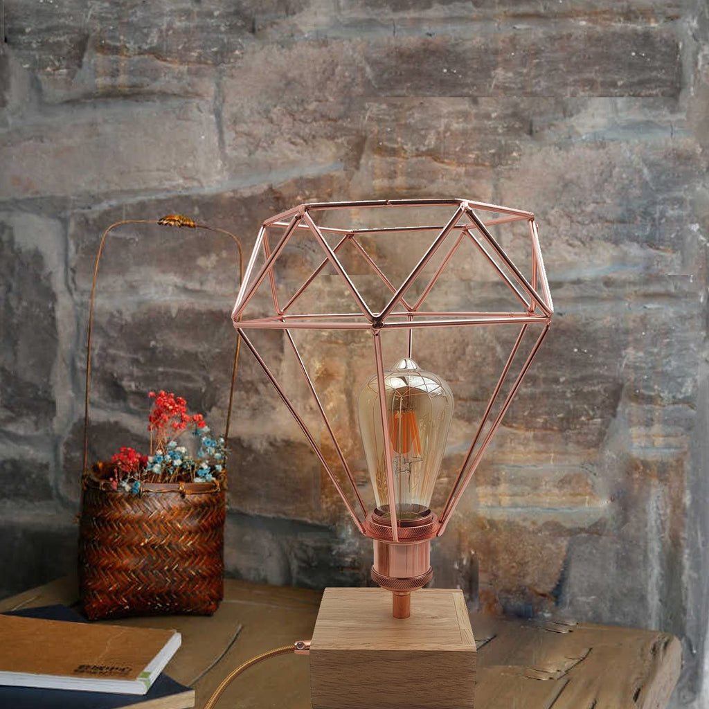 Industrial Bed Side Table Lamp Geometric wire cage Desk Lamp~2500