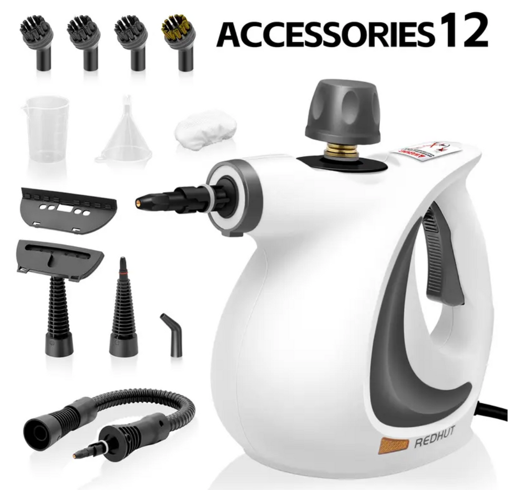 Pressurized Handheld Multi-Surface Natural Steam Cleaner with 12 pcs Accessories