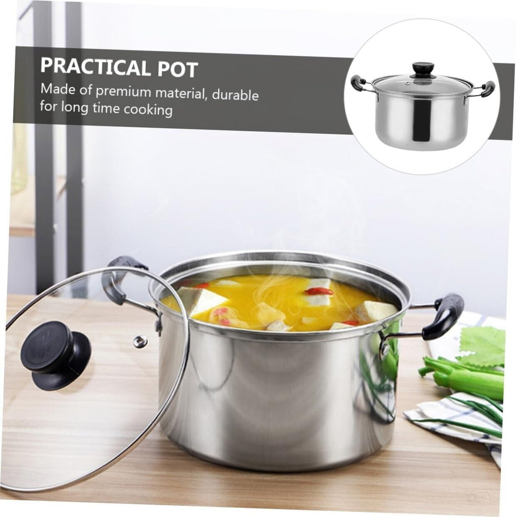 5PCS Stainless Steel Saucepan Induction Cooking Pot Cooker Cookware Kitchen