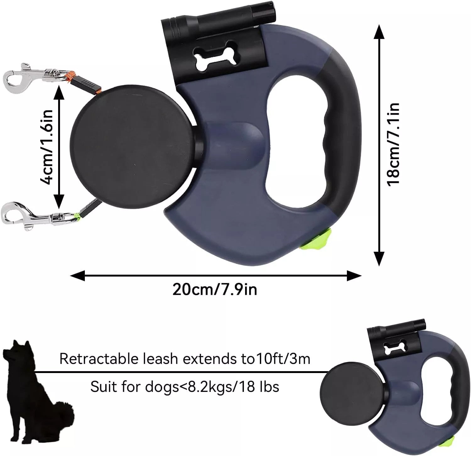 Retractable Dog Leash For Small Dogs Reflective Dual Pet Leash