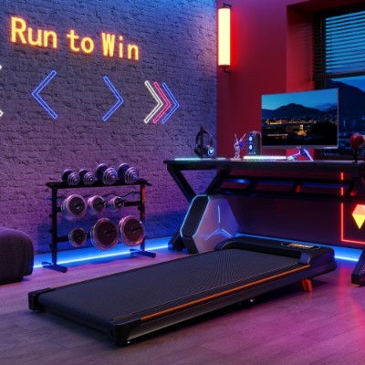 Folding Under Desk Walking Pad Treadmill With Adjustable Incline