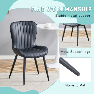 The Black Minimalist Ergonomic Dining Chair Comes In A Pack Of 4, With